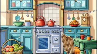 Vintage Blue Kitchen Stove Color Oasis App Paint by Numbers colorwithme retro interiordesign [upl. by Assilac]