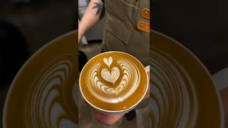 Wingtulip 🌷coffee espresso latteart barista pouring latte trending shorts foryou music [upl. by Demeyer]