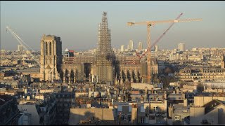 Timelapse  Léchafaudage de NotreDame de Paris [upl. by Novhaj647]