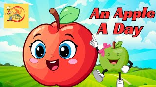 Apple Song  English Rhyme  Sing Along with Lyrics  apple anappleaday 🍎🍏 [upl. by Yrol404]