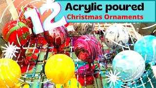 ACRYLIC POURED CHRISTMAS ORNAMENTS  Super simple to make and can fit any christmas decor [upl. by Licec]