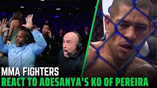 Fighters React to Israel Adesanya’s revenge knockout of Alex Pereira [upl. by Garber]