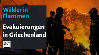 Waldbrände Evakuierungen in Griechenland  BR24 [upl. by Errecart505]