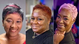 Best Stylish Short HairStyles for Black Women Over 50 Years  Falls 2024 TOP Hair Color Trends Ever [upl. by Yesac]