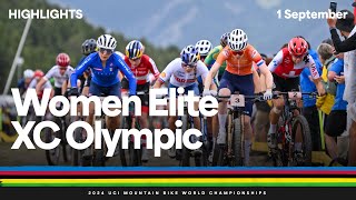 Women Elite Crosscountry Olympic Highlights  2024 UCI Mountain Bike World Championships [upl. by Shantha923]