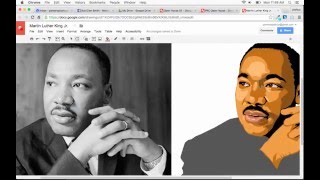 Martin Luther King Jr  Vector Portrait in Google Drawings [upl. by Ttihw138]