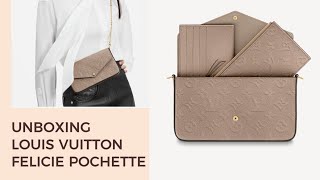 UNBOXING LOUIS VUITTON FÉLICIE POCHETTE PLUS MOD SHOTS [upl. by Enelrak]