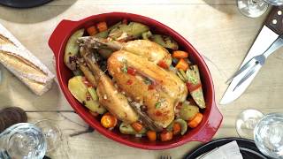 Roast Chicken with Rosemary and Glazed Baby Vegetables [upl. by Ainud502]