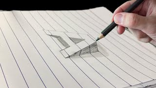 3d A drawing  Full tutorial  how to draw Letters “A” realistic pencil drawing ideas 3d illusion [upl. by Bravar]