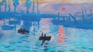 Paint Impression Sunrise Step by Step in the Style of Monet in Oils [upl. by Aeret633]