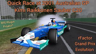 rFactor Grand Prix Evo Mod  2001 Australian GP  Kimi Raikkonen Sauber C20 Quick Race of 3 Laps [upl. by Nera]