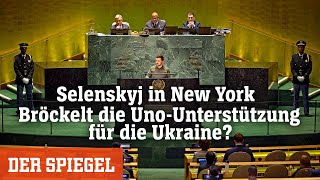 Wolodymyr Selenskyj vor der UNOVollversammlung Ringen um UkraineUnterstützung  DER SPIEGEL [upl. by Adnert]