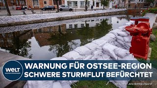 DEUTSCHLAND OstseeRegionen bereiten sich auf schwere Sturmflut vor [upl. by Ayaros]