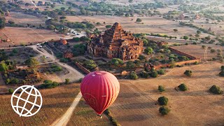 Balloon Flight Over Bagan Myanmar Amazing Places 4K [upl. by Onairpic]