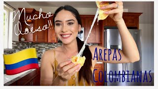 Arepas Colombianas con queso y un toque Mexicano 🇨🇴🇲🇽 [upl. by Giardap]