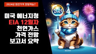 미국 에너지청 EIA 12월자 천연가스 전망 보고서 요약 2024년 천연가격 전망치는 [upl. by Eibbor]