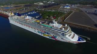 Norwegian Jewel in Puerto Quetzal Guatemala via drone [upl. by Dugas]