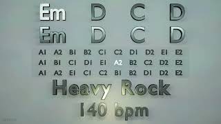 Backing Track in E Minor  Em D C D  Heavy Rock  140 bpm [upl. by Guttery613]