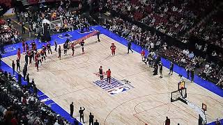 Chris Boucher of Toronto Raptors addresses Montreal crowd prior to game vs Washington Wizards 106 [upl. by Aneej375]