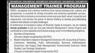 OGDCL Management Trainee Program October 2024 Apply Online MTO Jobs Latest Advertisement [upl. by Ialohcin]