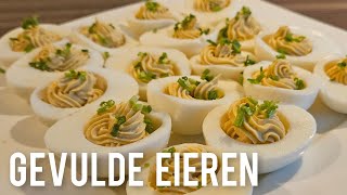 Gevulde eieren maken Kerstdagen receptmaking deviled eggs Christmas recipe [upl. by Thomasina]