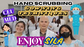 TEACHING PROPER HAND SCRUBBING AND GOWNING TECHNIQUES TO CEU SCHOOL OF MEDICINE STUDENTS [upl. by Clyve864]