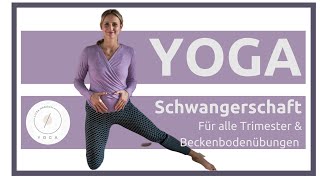 Yoga Schwangerschaft für alle Trimester  25 Min Beckenbodenübungen  Schwangerenyoga Morgenroutine [upl. by Tina]