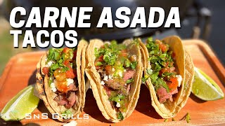 Carne Asada Taco Recipe  Grilled FLANK STEAK Tacos Recipe [upl. by Alaehcim951]