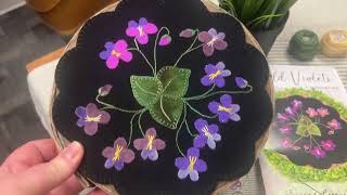 WILD VIOLETS 8” Wool Appliqué Mat by Granny’s Legacy Patterns [upl. by Shulock558]