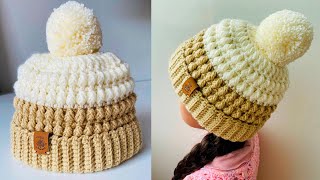 🌈GORRO A CROCHET PARA INVIERNO para Bebes Niños y Adultos [upl. by Light616]