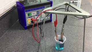 Electrolysis of Copper Sulfate using Copper Electrodes [upl. by Ardnwahs591]