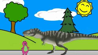 Tyrannosaurus rex meets Barney [upl. by Rimidalg545]