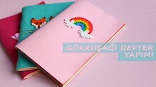 Gökkuşağı Defter Yapımı  KENDİN YAP  DIY  Rainbow Notebook [upl. by Francisca949]