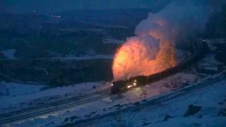 Fire sparks of Steam in Sandaoling Coal Mine Railway China Dec2016 2 噴火する三道嶺炭鉱の蒸気機関車 2016122 [upl. by Tonya]