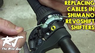 How To Replace Shifter Cable On Shimano Revoshift Shifters [upl. by Linzer]