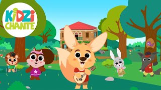 Promenonsnous dans les Bois 🌲🌳 KIDZIGO  Chansons Comptines pour enfants avec paroles en Français [upl. by Ellimac]