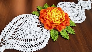 Crochet Long Pineapple Doily  كروشية مفرشة الأناناس الممتدة [upl. by Annazor]