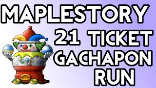 Maplestory  21 Ticket Gachapon Run  Ducky Chair [upl. by Avek788]