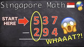 Singapore Math  The 1 FASTEST MENTAL SUBTRACTION METHOD [upl. by Jonas]