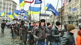 Le due Kiev in piazza Ucraina spaccata sul mancato accordo con lUE [upl. by Naik]