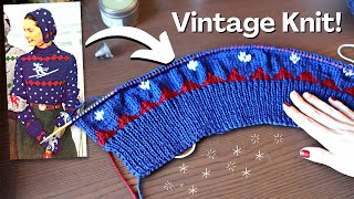 I Knit a Vintage Ski Sweater and it is super cute  Craftmas day 9 [upl. by Rame]