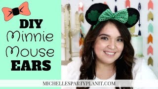 DIY Minnie Mouse Ears  NO SEW and Budget Friendly with Cricut Maker amp Dollar Store Finds [upl. by Jaunita]