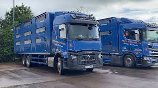 LIVESTOCK TRUCKS AT SEDGMOOR LIVESTOCK MARKET OCTOBER 2023 [upl. by Ramsdell]