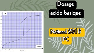 Correction national pc 2016 dosage et réactions acido basique [upl. by Edva]