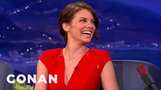 Lauren Cohan Used To Practice Rolling Joints With Green Tea  CONAN on TBS [upl. by Pauline]