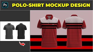 How to Create Full Sublimation PoloShirt Mockup Design  Photoshop Tutorial [upl. by Wulfe]