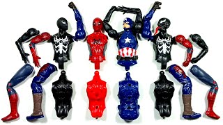 Merakit Mainan Miles Morales Spiderman Captain America And Venom  Avengers Toys [upl. by Atihana]