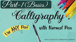 calligraphy with normal pen 2020 Part 1How to do Faux Calligraphy for Beginners  Faux Calligraphy [upl. by Annaehs512]