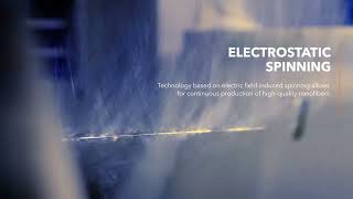 Nanofiber production technology  Electrostatic spinning [upl. by Nere]