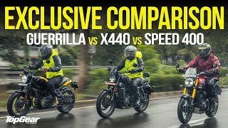 RE Guerrilla vs Triumph Speed 400 vs HD X440 Detailed Comparison  Which one is for you [upl. by Christopher225]